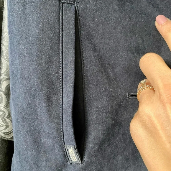 LONDON Fog Navy Blue Classic Double-Breasted Vintage Trench Coat Size 12P - Picture 12 of 17